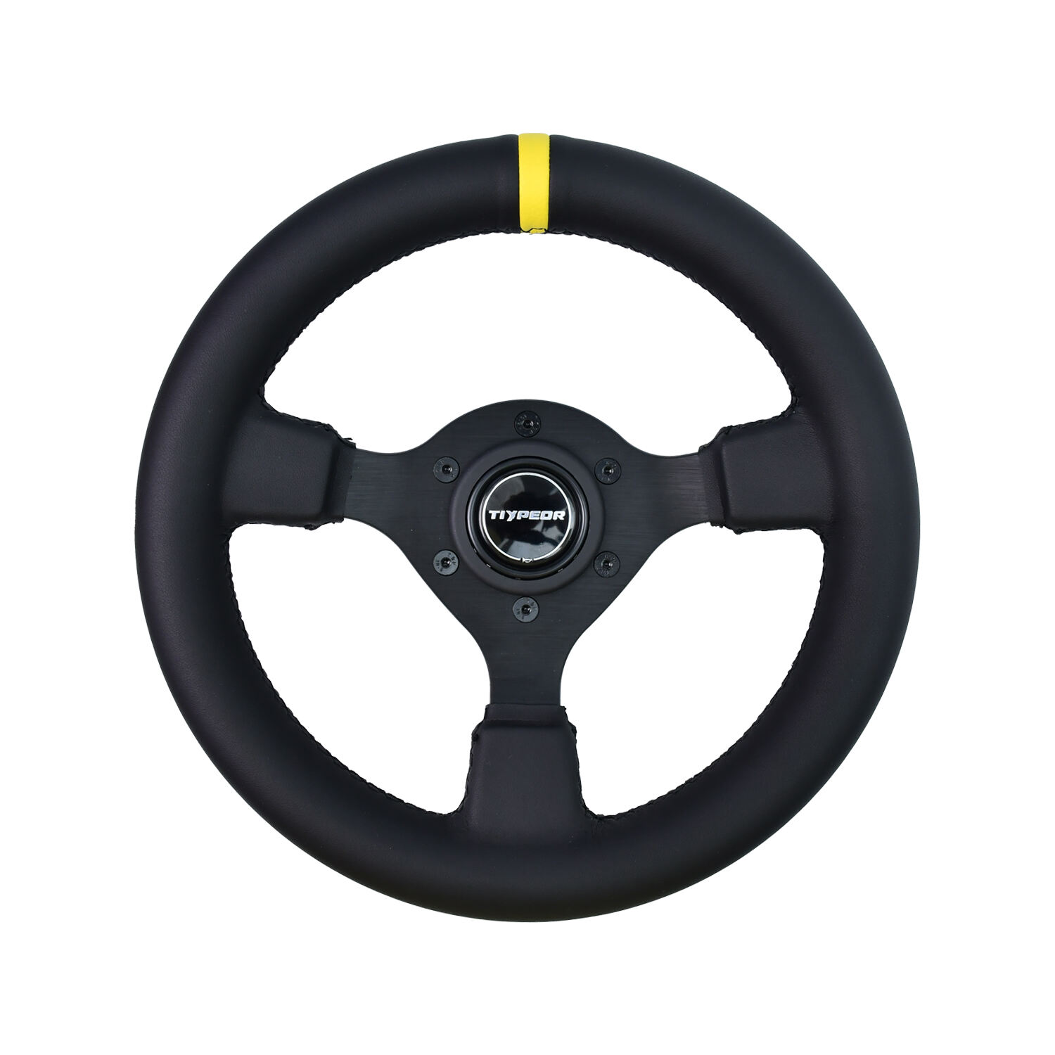 TIYPEOR 280mm JDM ステアリングホイール マイクロファイバー革 高品質 改造ステアリングホイール