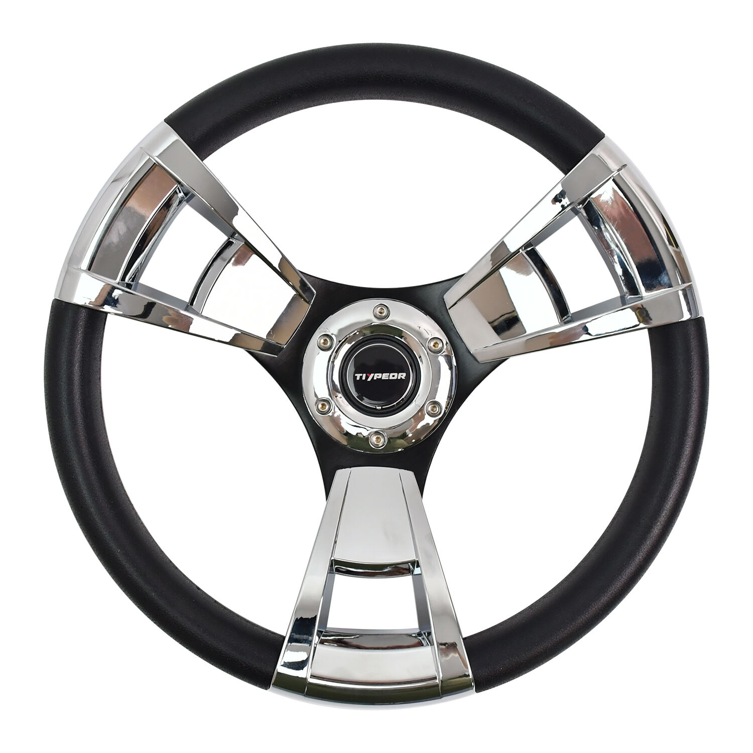 TIYPEOR Universal 13.58inch/345mm PU Leather Car Racing Aluminum Alloy Sport Drifting Steering Wheels 