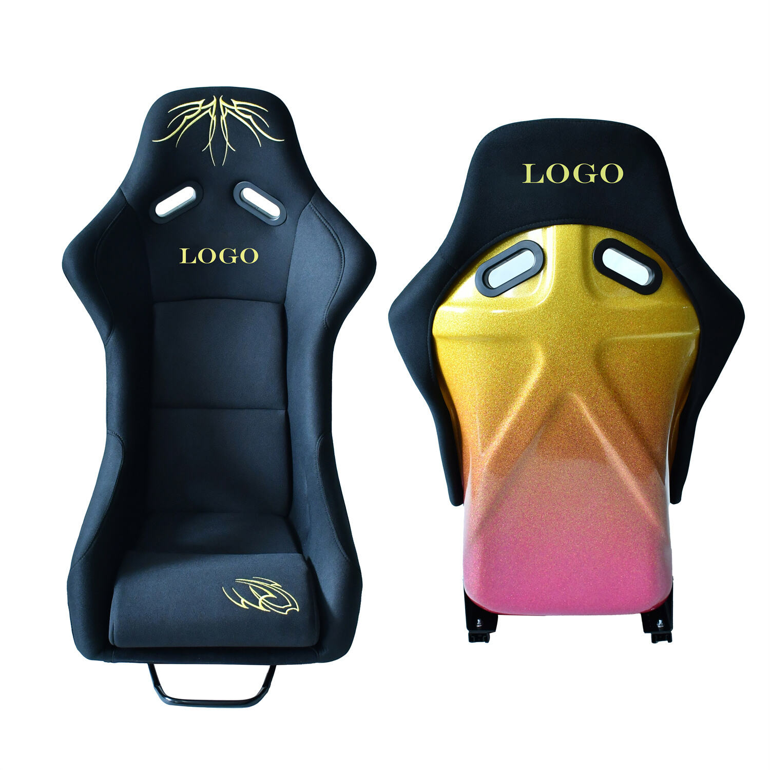 TIYPEOR Custom Embroidery Car Seat Black Bucket Racing Seat