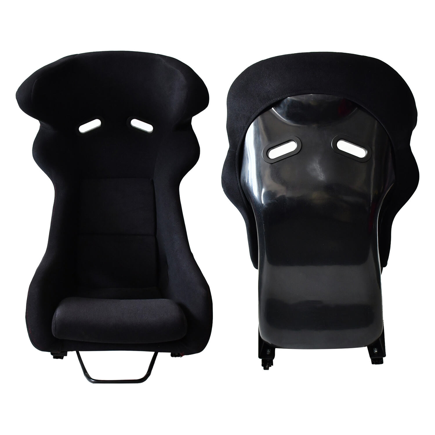 TIYPEOR Sedile da Corsa JDM Modificato con Aspetto a Doppia Slitta, Colore Nero, Orecchie Grandi, Tessuto in Fibra di Vetro e Ananas Universale per Sedili Bucket