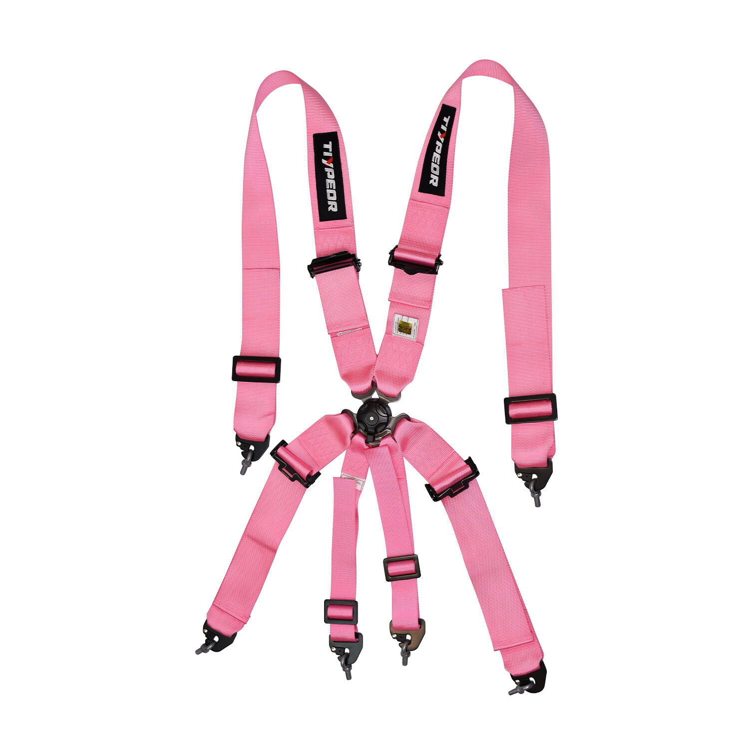 TIYPEOR 6 Points Ceinture de Sécurité Haute Qualité Ceinture de Course Réglable Harnais à Détente Rapide Support de Sangle d'Épaule pour Voiture