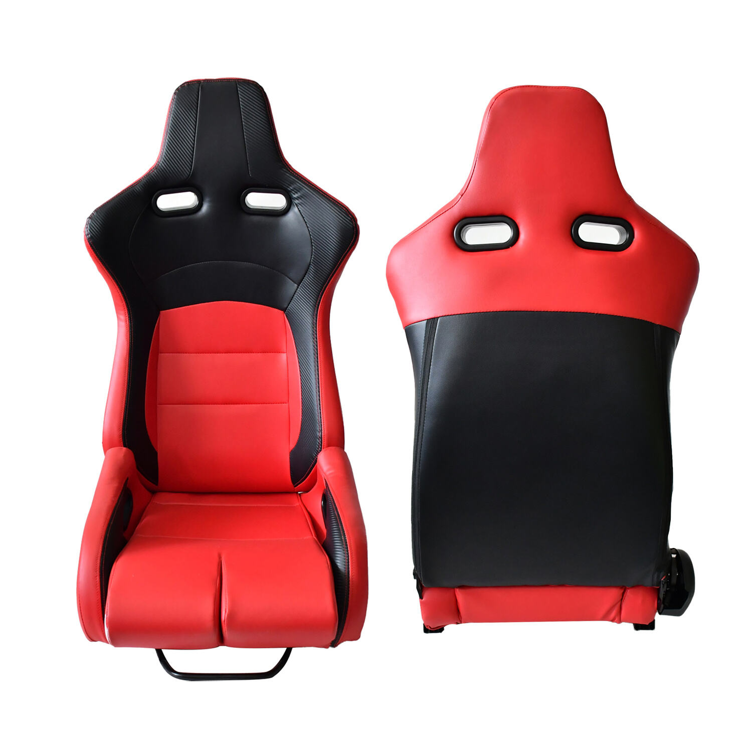 TIYPEOR Universale Bucket Diviso PVC Monotono Doppio Scorrevole Combinazione Nero+Rosso Corsa Modificato Sedile