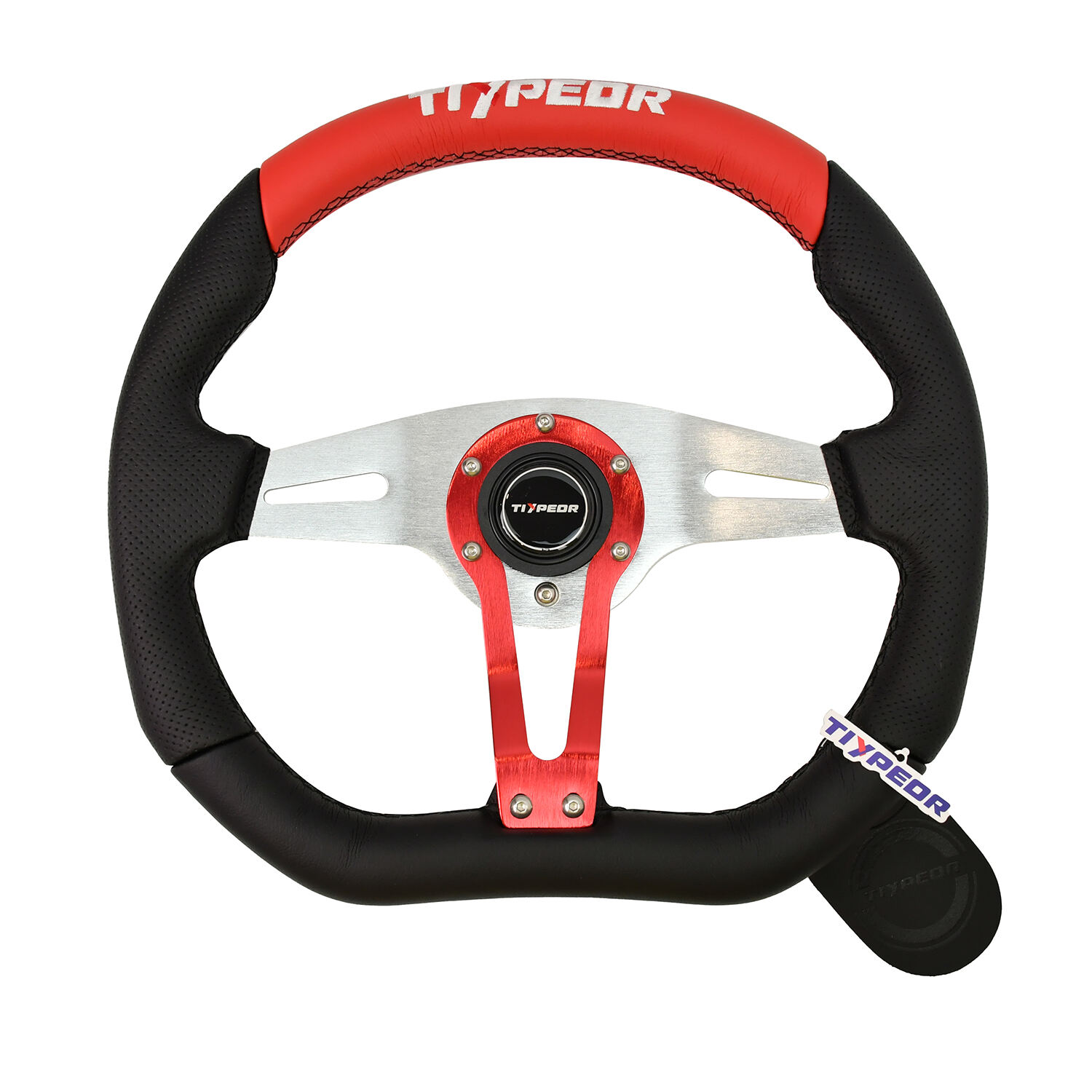 TIYPEOR Novo Universal 350 Volante de Couro em Forma de D com Disco Profundo para Esportes e Corrida