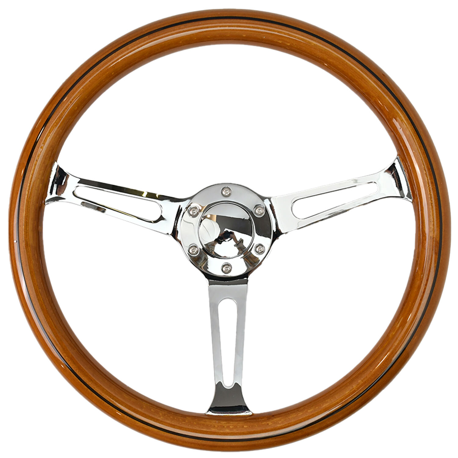 TIYPEOR Universal 15 Polegadas 380mm Suporte Clássico Eletroplacado em Madeira Sólida Marrom