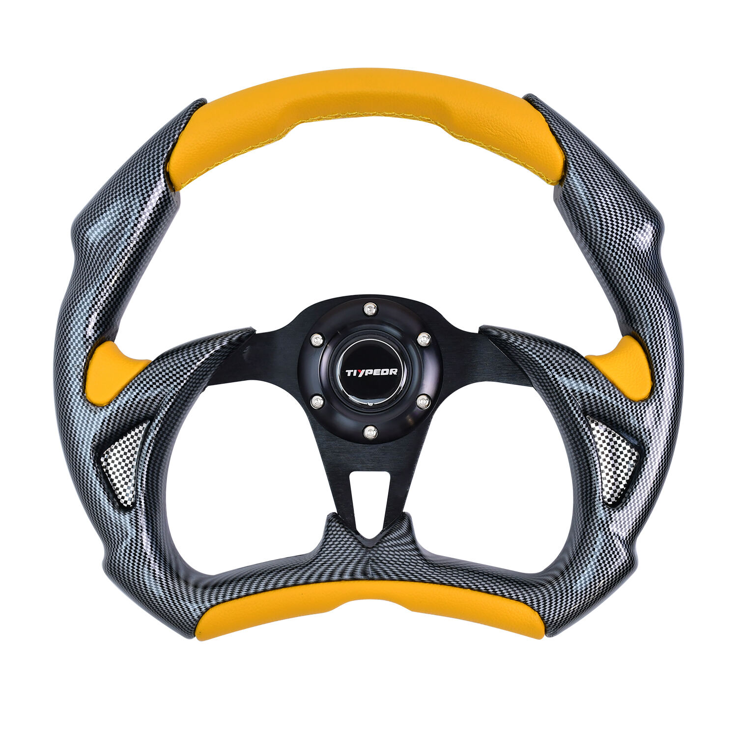 TIYPEOR Yellow Racing Style Gameing Sim Steering Wheel 350mm