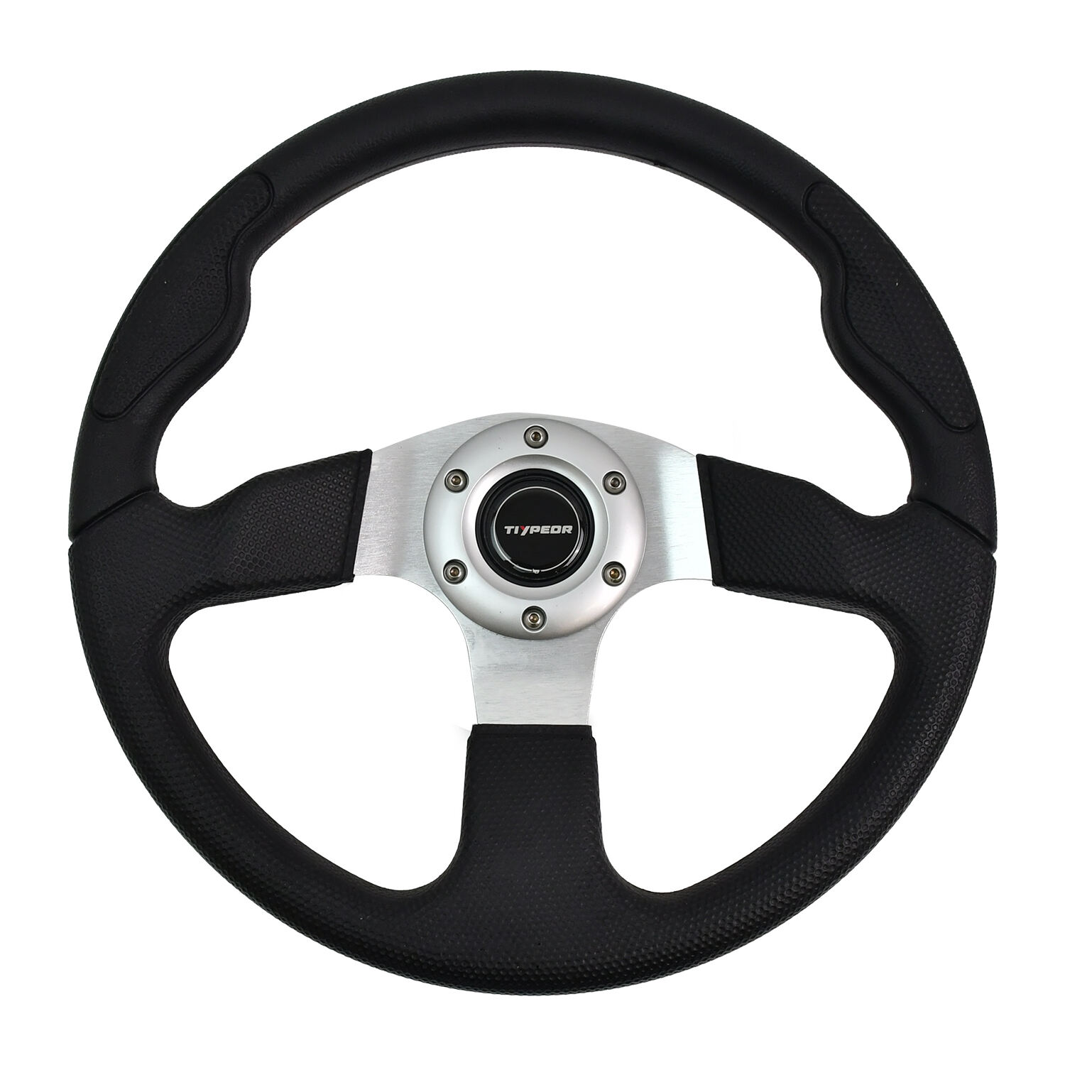 TIYPEOR Black 13.39inch/340mm PU Leather Auto Modified Steering Wheel