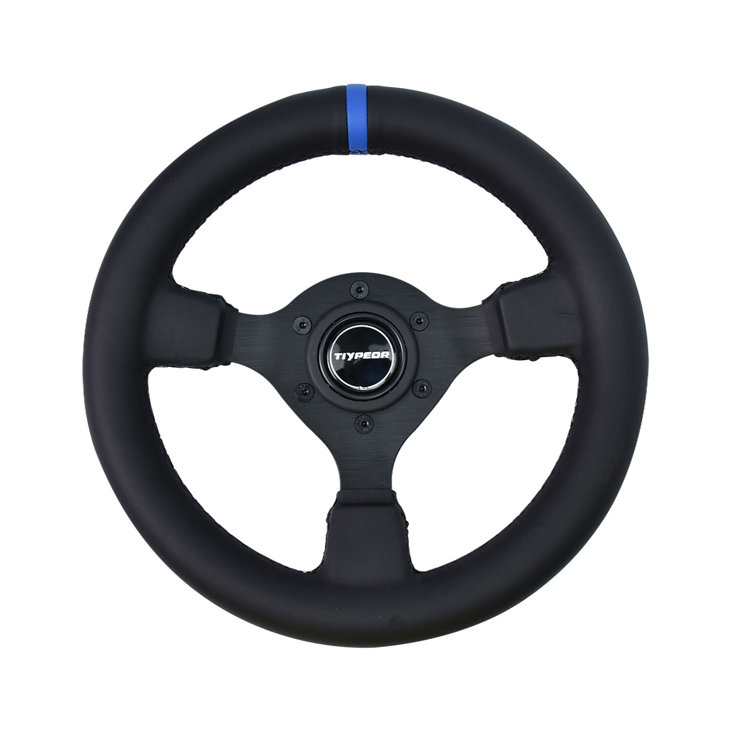 TIYPEOR カスタムブラック ステアリングホイール 280mm 11インチ アルミ合金 車用ステアリングホイール
