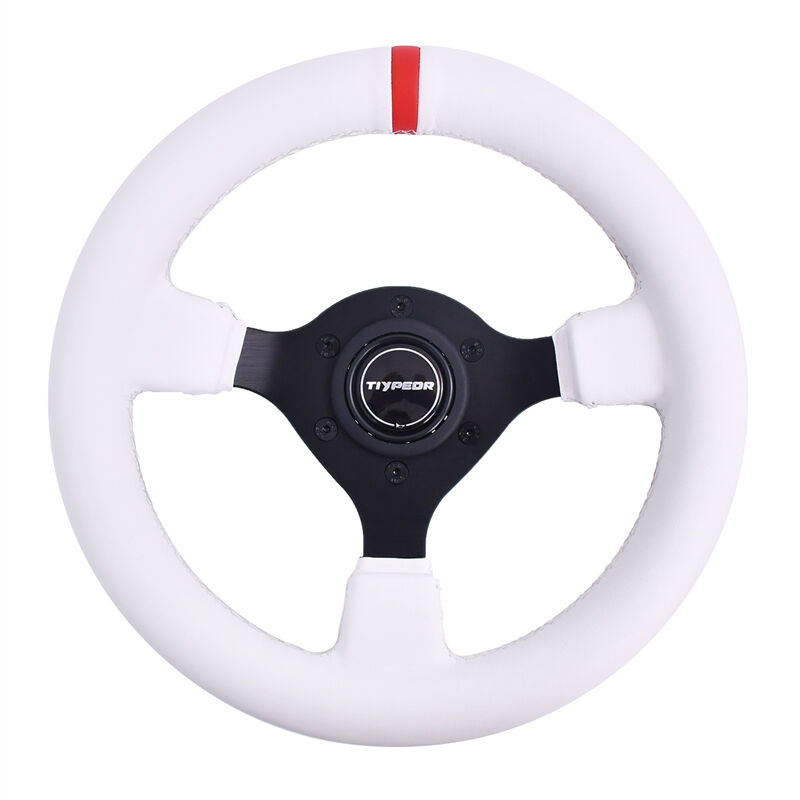 Модифицированное малое рулевое колесо TIYPEOR для автомобиля, белое из микрофибры, 280 мм/11,02 дюйма (538-08)