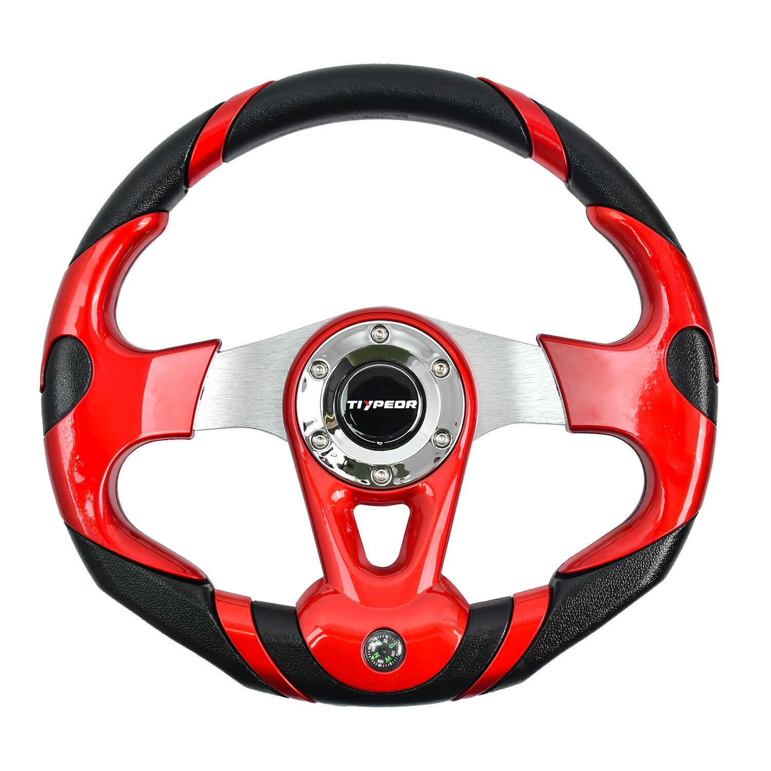TIYPEOR 14인치 JDM 레이싱 스포츠 핸들 320mm 드리프트 스포츠 핸들 콤파스 포함