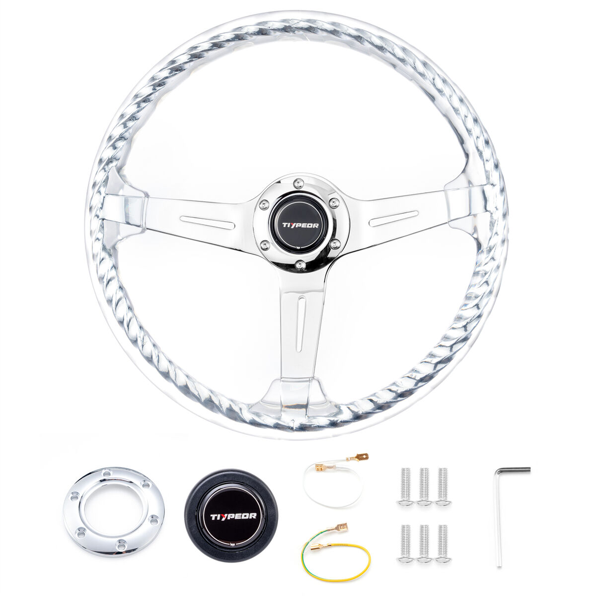 CRYSRON 透明 ステアリング 本体 激レア CRYSRON アクリルステアリング 黒 透明ハンドル 旧車