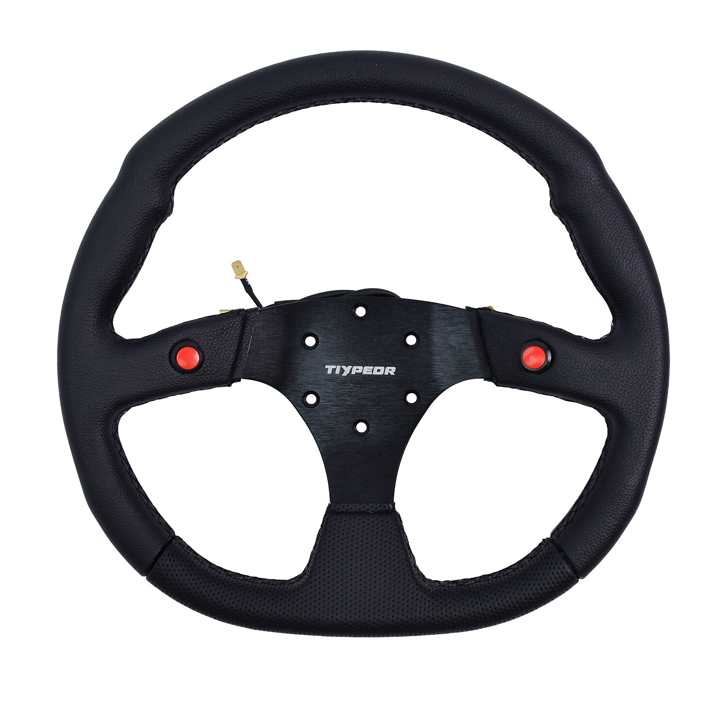 TIYPEOR 14in 345mm PVC Leather Car Steering Wheel for Gaming