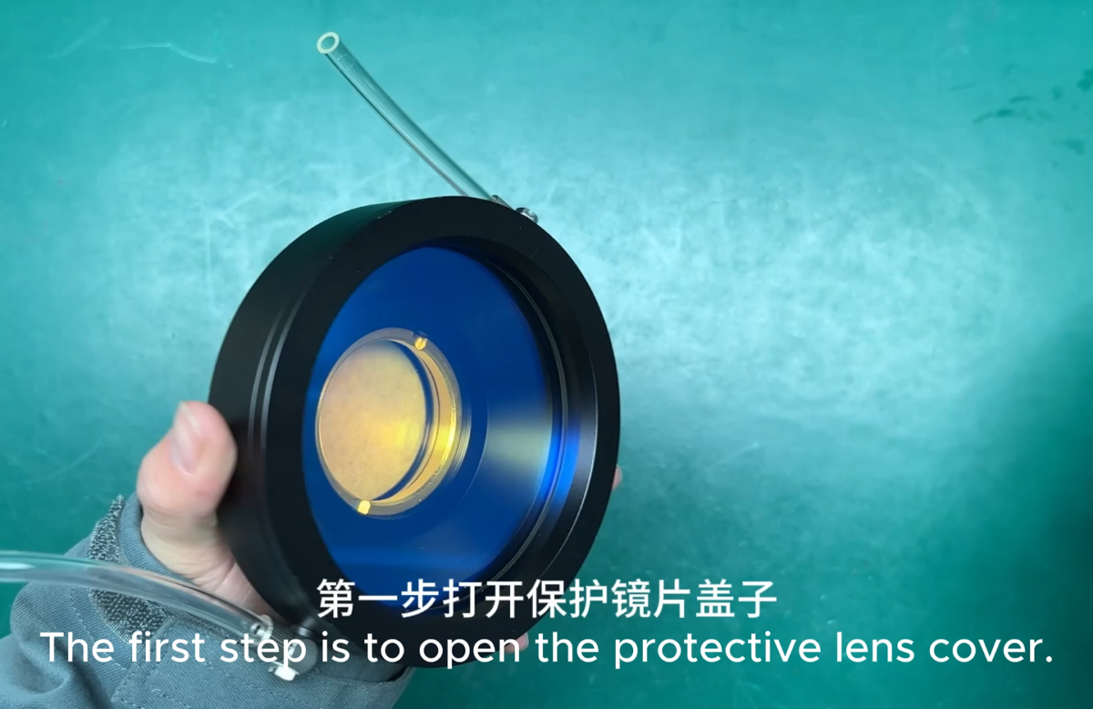 Replace the protective lens and focusing lens of the galvanometer lens