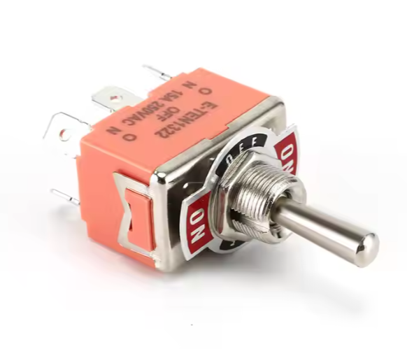 12MM E-TEN1322 Orange 6-Pin 3-Speed Toggle Switch  With ON-OFF-ON