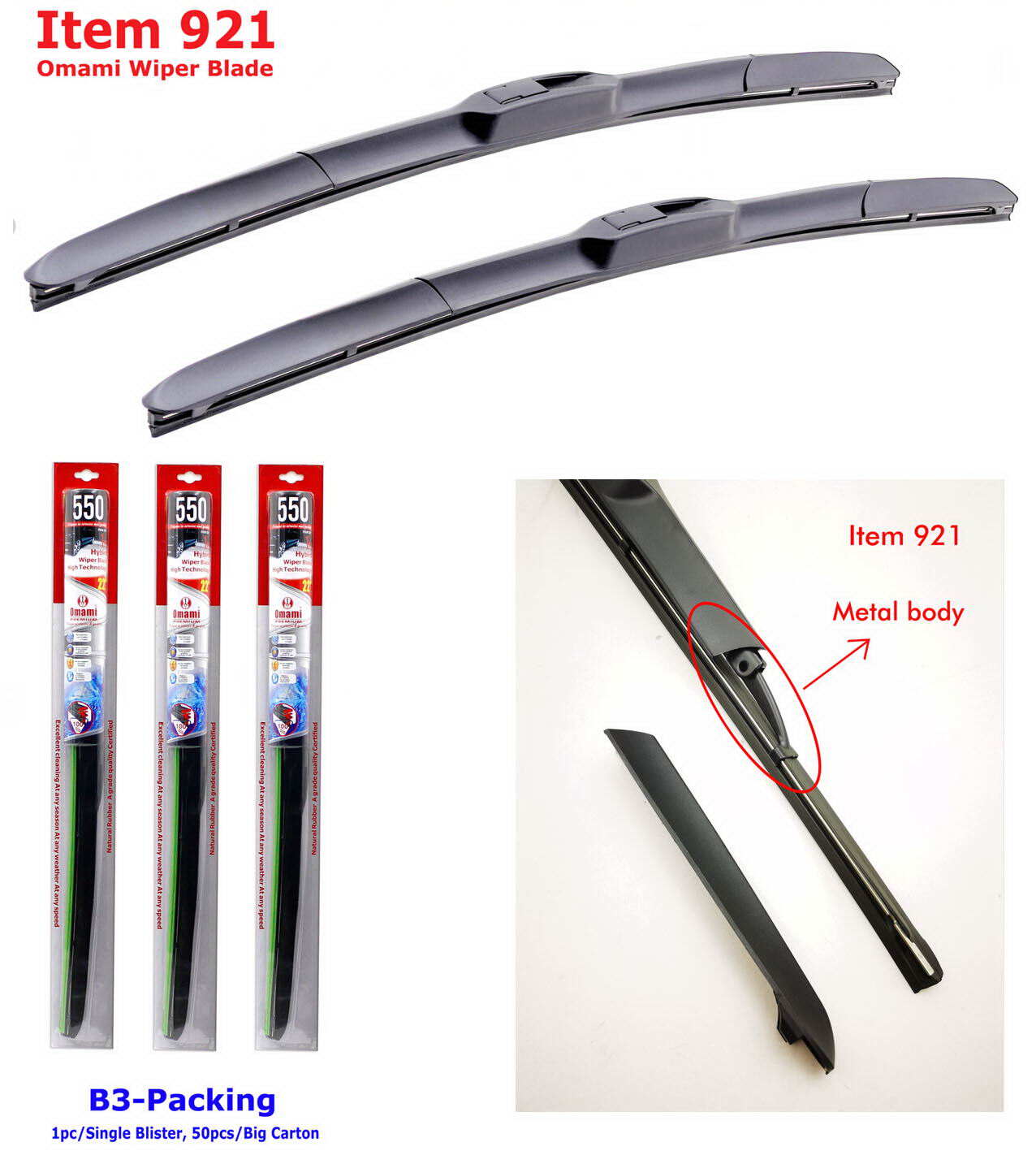 Three section iron bracket single support installation for wiper blades