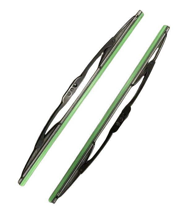 Wiper blade with bone band, green rubber strip, protective cover, 4 pivot points, large frame