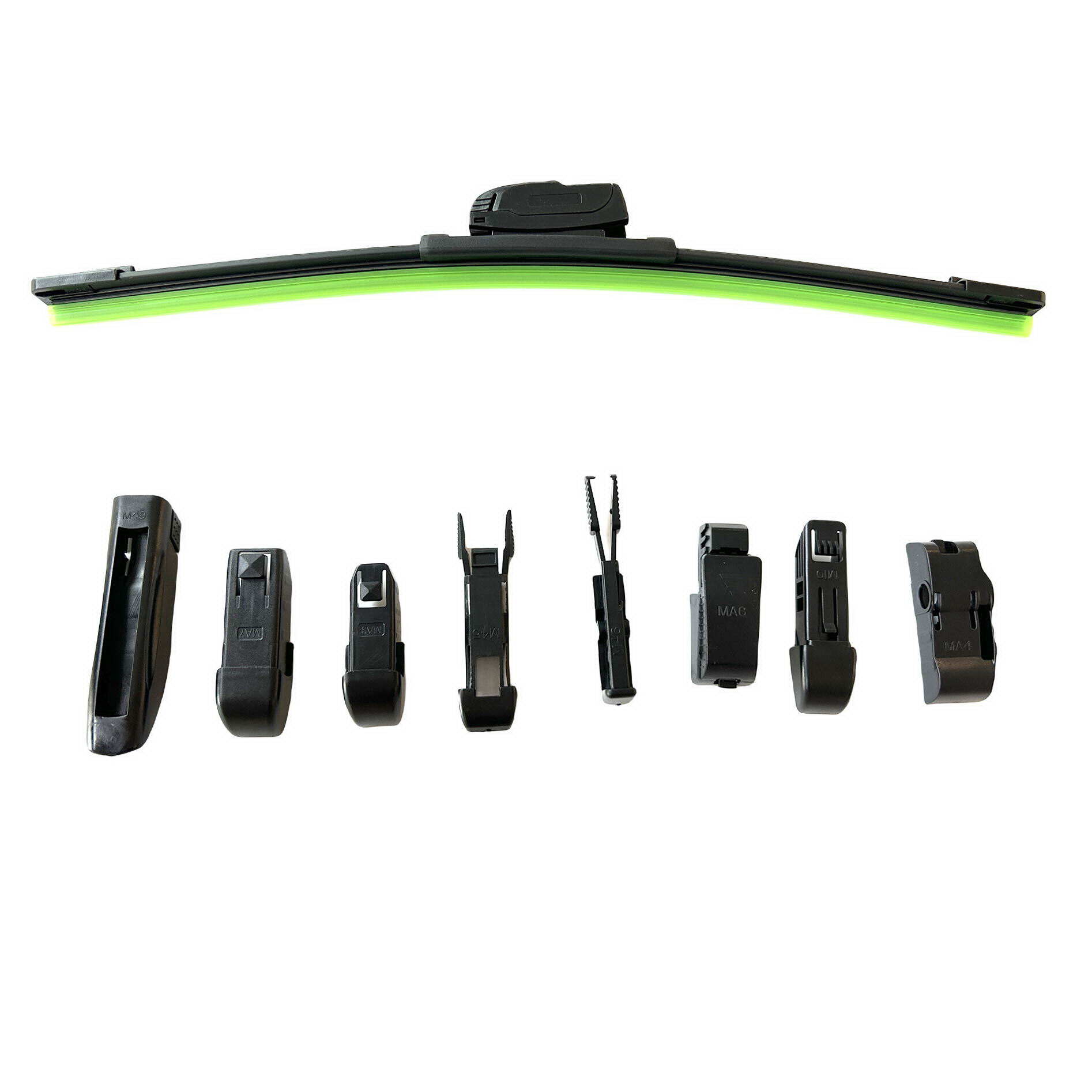 Wiper blade multifunctional wiper blade with 8 accessories and green rubber strip protective cover