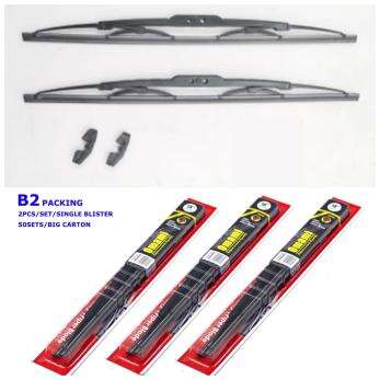 Wiper blade with bone stainless steel+C glue thickness 1MM green protective cover, 4 pivot points double support installation