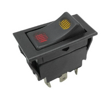 High Quality On-Off 4 Pin Double Lights ABS Materia  Truck Switch Car Rocker Switch Wtih Colorful Lamp