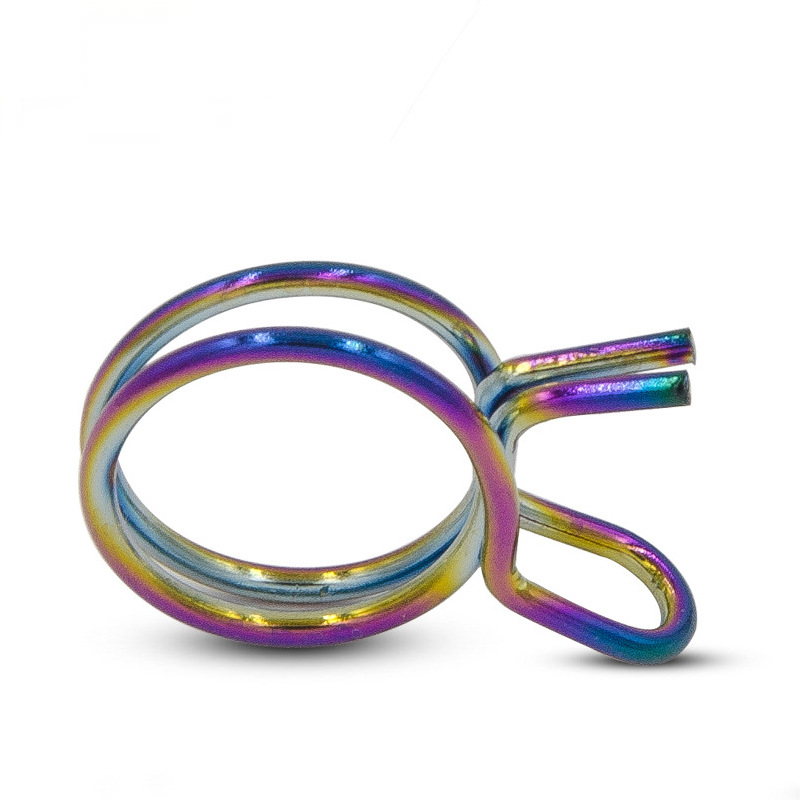 304 stainless steel Zinc-plated color zinc double steel wire clamp hand pinch hoop quick mounting clamp spring strong elastic throat hoop