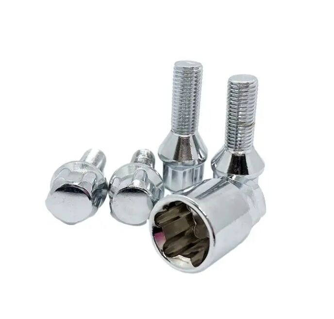 Custom Packing 4+1 PCS Locking Wheel Bolts 12x1.5 Nuts Tapered Tire Bolts