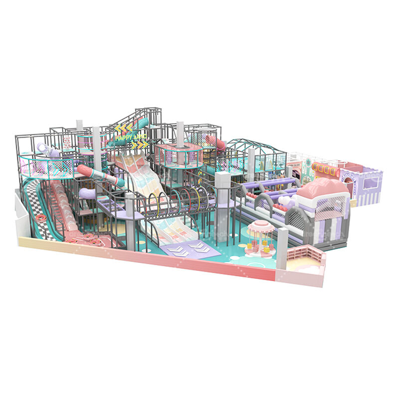 Dream Catch | Large Kids Indoor Playground - Macaron Theme Multi-Level Indoor Play Structures