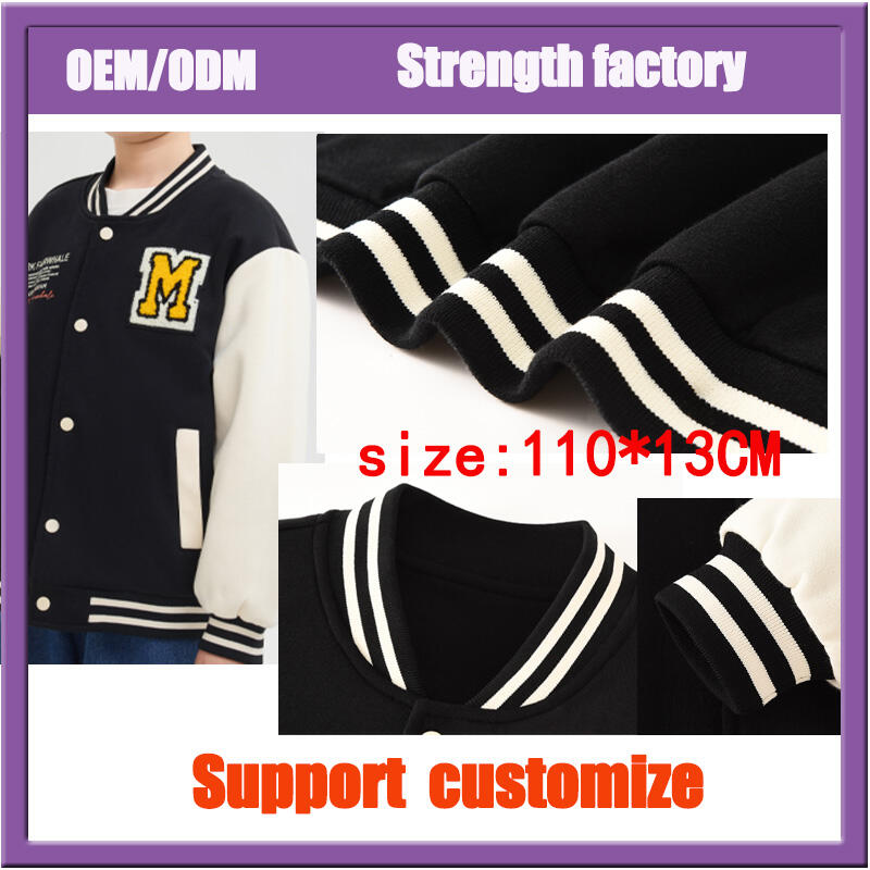 Hem knitted kolar ribbed 1*1 dan manset ribbed digunakan dalam uniform baseball  