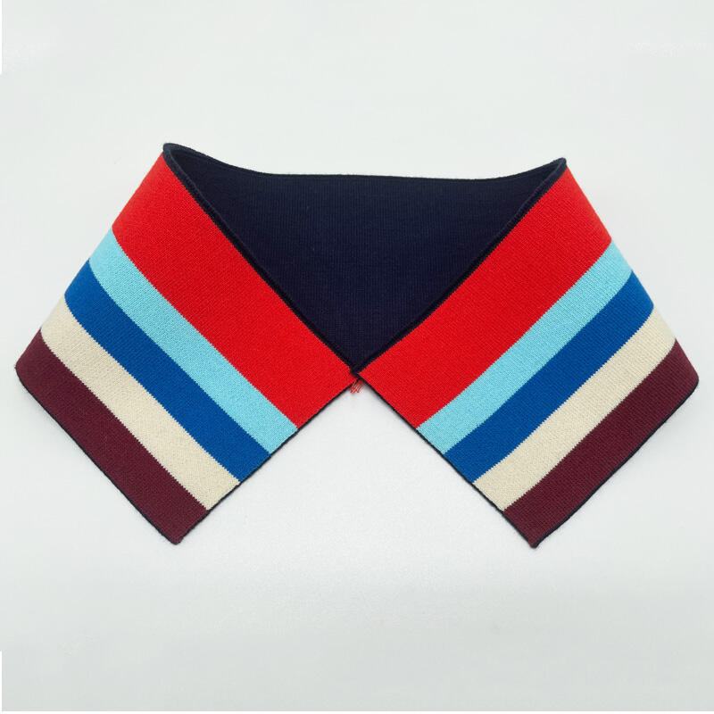 Professional Source Factory Rainbow striped ribbed collar for fashion clothing accessories