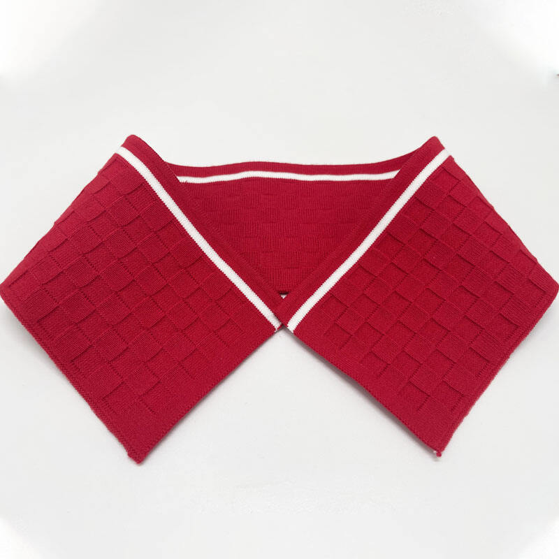Fashionable concave-convex square cotton ammonia POLO jacquard ribbed collar accessory
