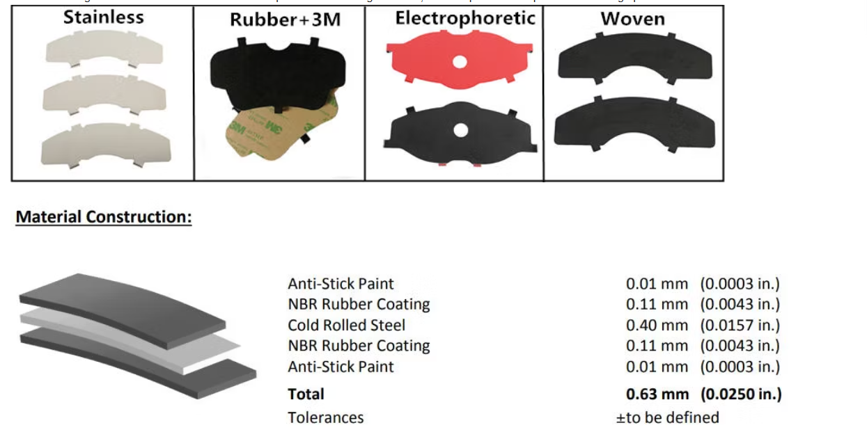 wholesale price brakes anti noise shim anti shock brake pad shims-13