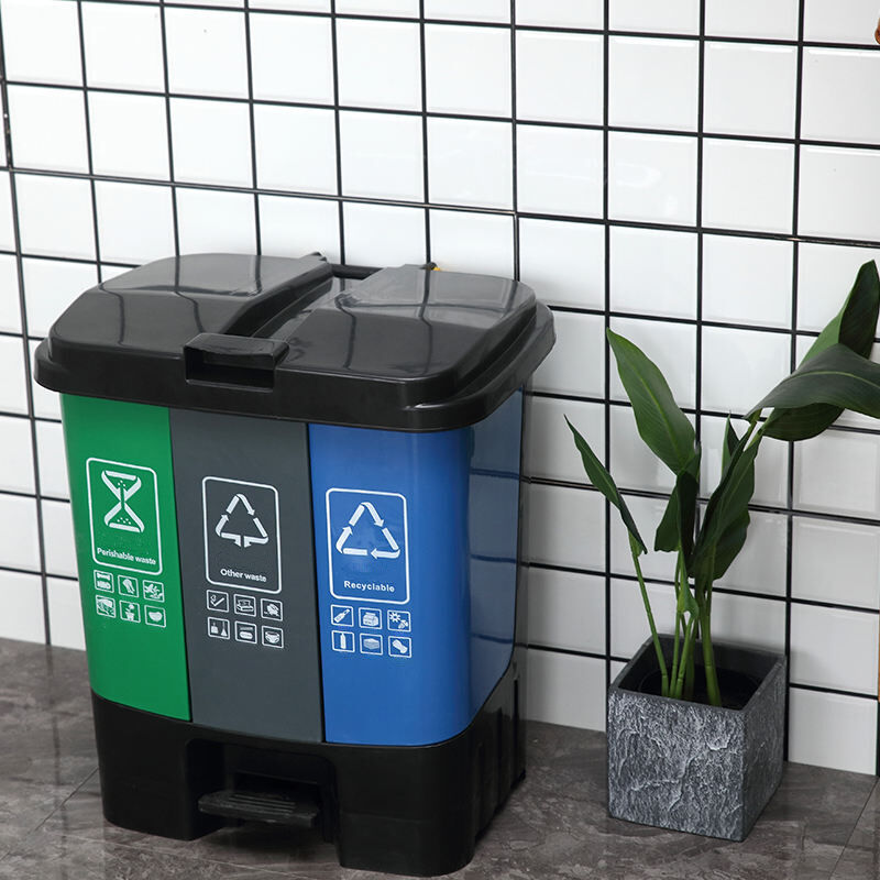 3-Compartment Garbage Bin