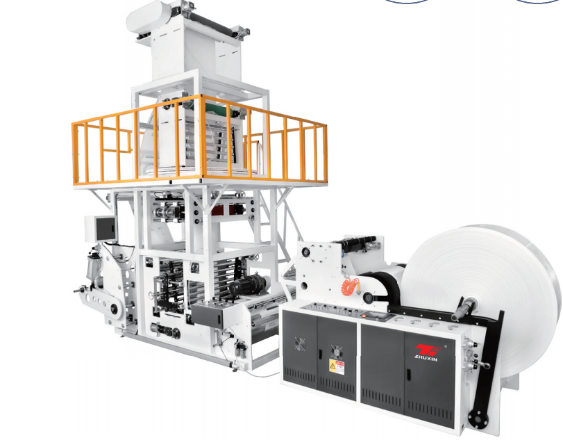 PP Film Blowing Machine Vertical Type FFS Film Embossing & Side Gusset Manufacturing Machine Plastic Extruder Blow Film Machine 