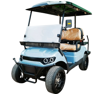 Carrello elettrico da golf tout terrain a 2+2 posti Design elegante Fari LED Pneumatici robusti per tutti i terreni Sedili comodi Parabrezza robusto Ideale per campi da golf e avventure all'aperto