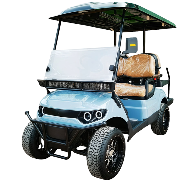 2+2 Seters Elektrisk Allvegs Golfvogn Slank Design LED Fyrverker Durable All-Terrain Dæk Komfortable Seter Robust Vindskjerm Ideal For Golfbaner Og Utovere Eventyr