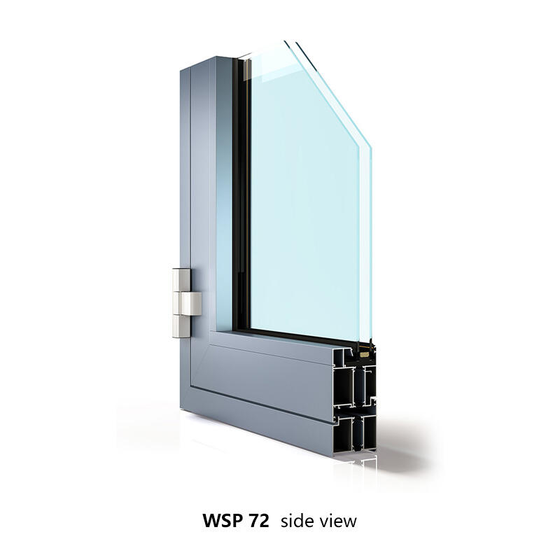 WSP 75 Hochwertiges Industriedesign-Stil OEM/ODM Aluminium-Drehtür Verglast Mit Schlankem Rahmen Ganzsichtigfenster Für Villen