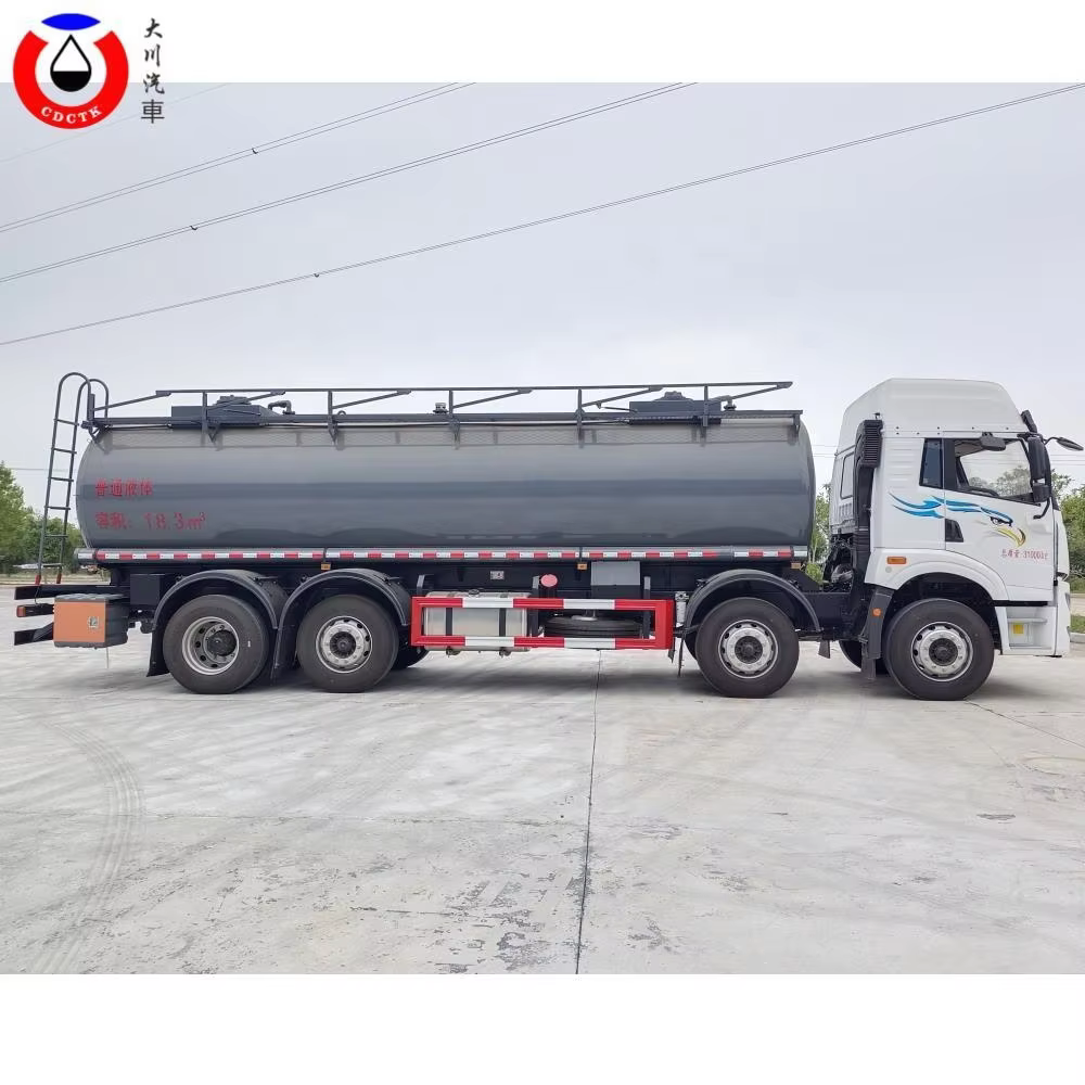 product 8x2 faw jiefang 15 25cbm 304 316 pe c4 carbon steel chemical liquid corrosives  tanker truck-3
