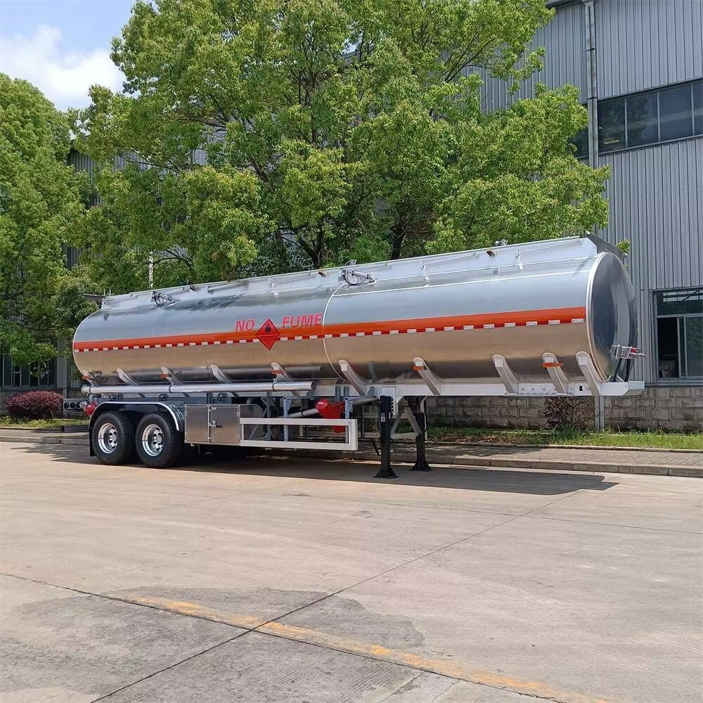 product axis semi trailer aluminium oil tanker truck-4