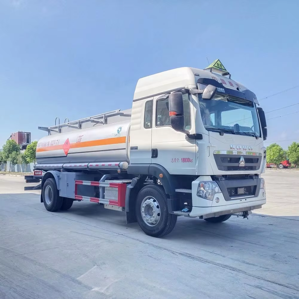 product 4x2 cnhtc howo 10 18cbm 304 316 q235b carbon steel aluminum  gasoline petrol diesel kerosene paraffin fuel oil tanker truck-1