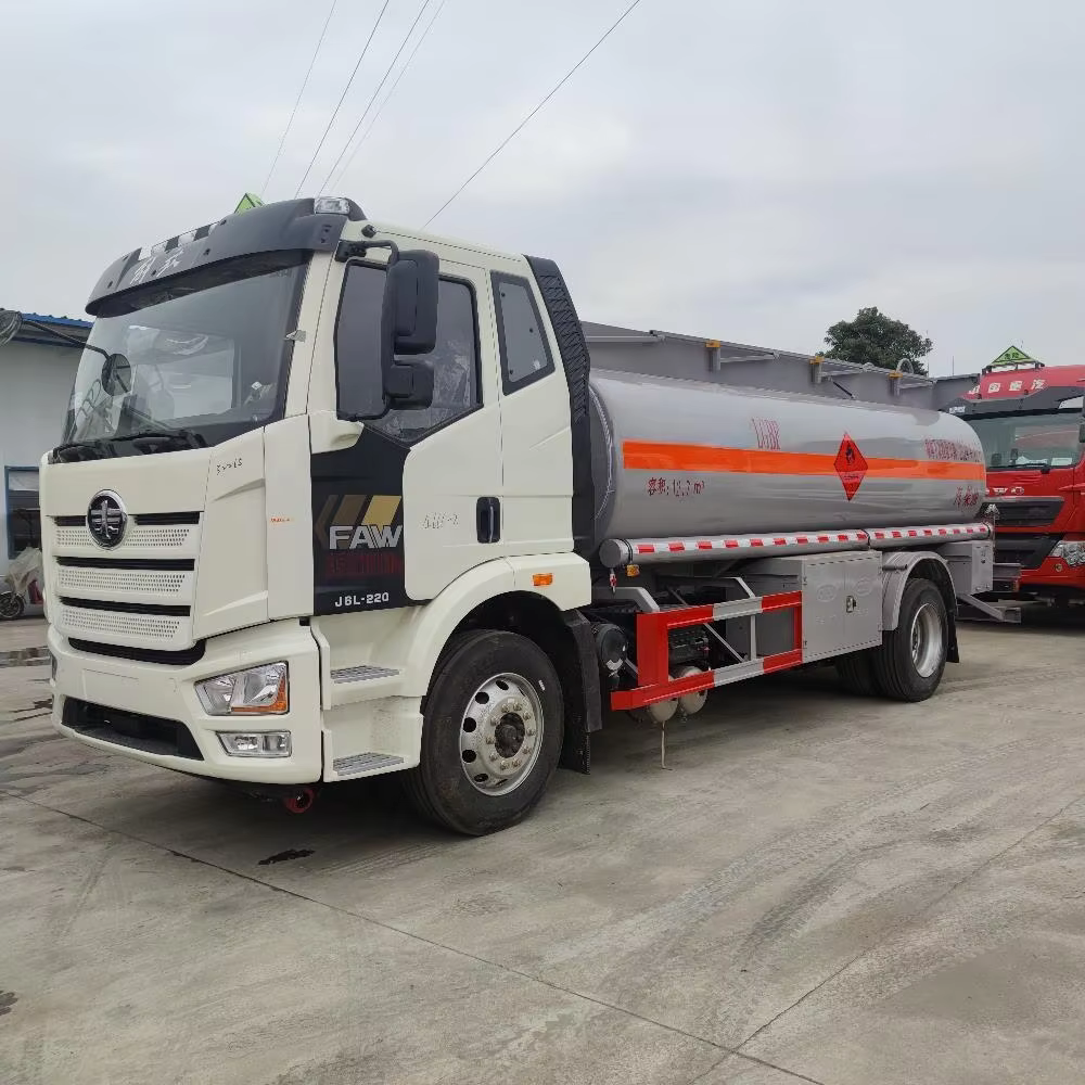 product 4x2 faw jiefang 10 18cbm 304 316 q235b carbon steel aluminum  gasoline petrol diesel kerosene paraffin fuel oil tanker truck-3