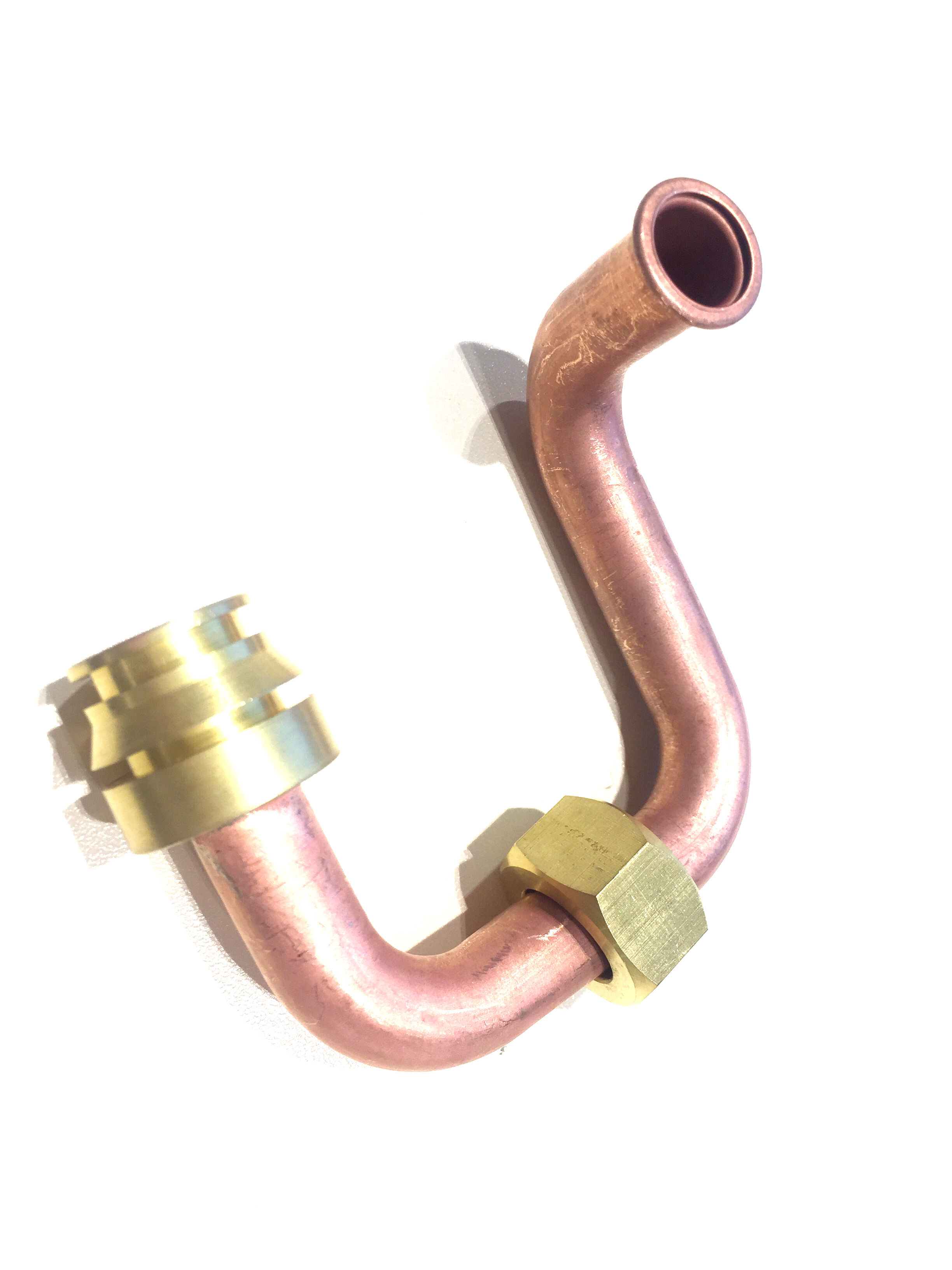 copper heat exchanger connection for gas water heater