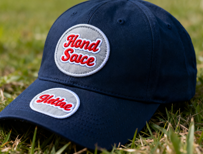 Which hat patches are suitable for custom embroidered designs?