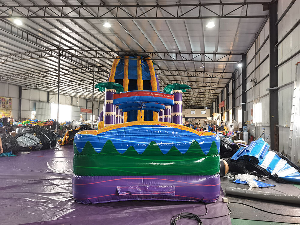Pool Party Themed Large Inflatable Water Slide Playground