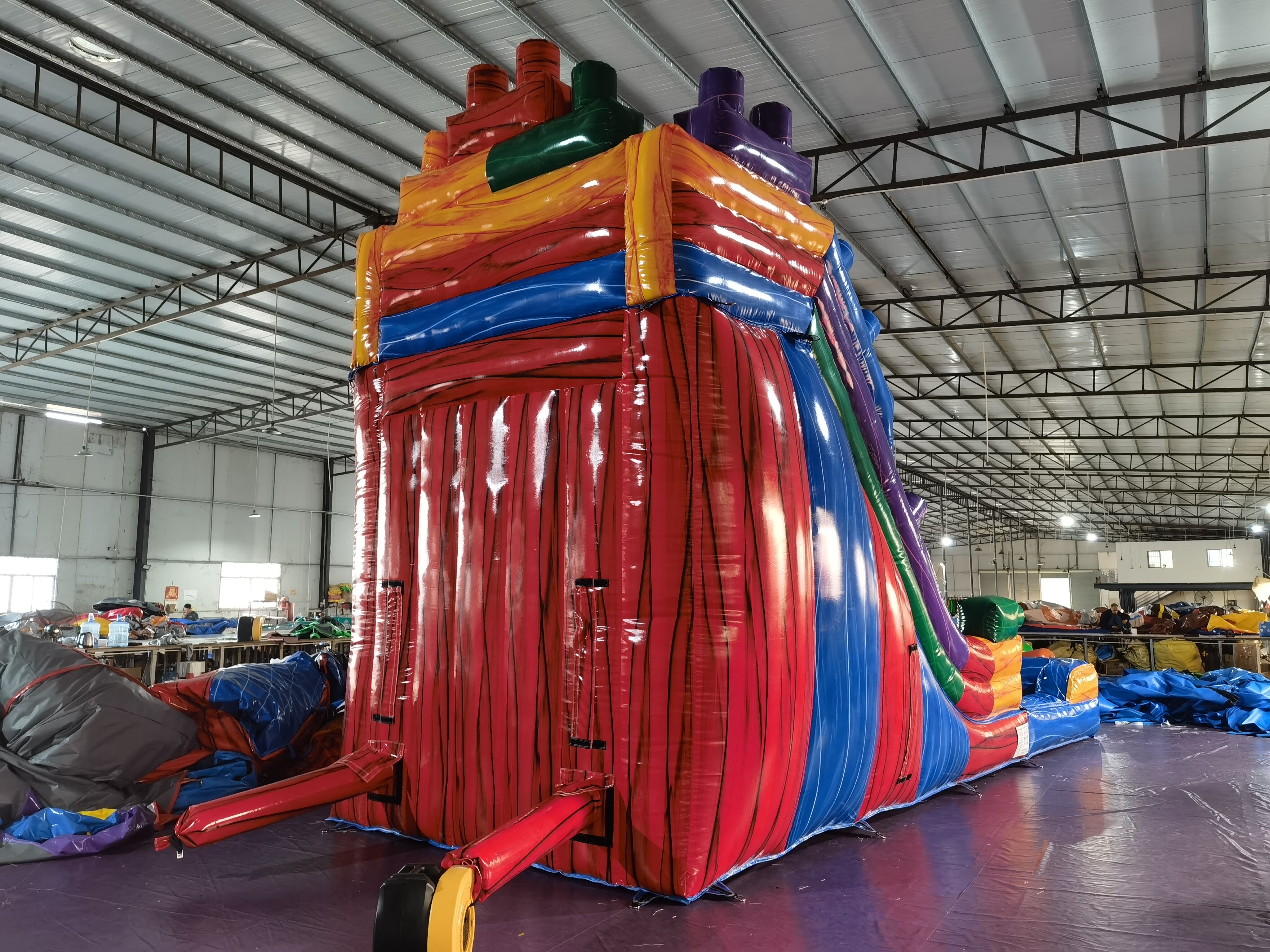 In-Stock Lego-Inspired Iridescent Inflatable Water Slide - Limited Stock Clearance for Backyard Summer