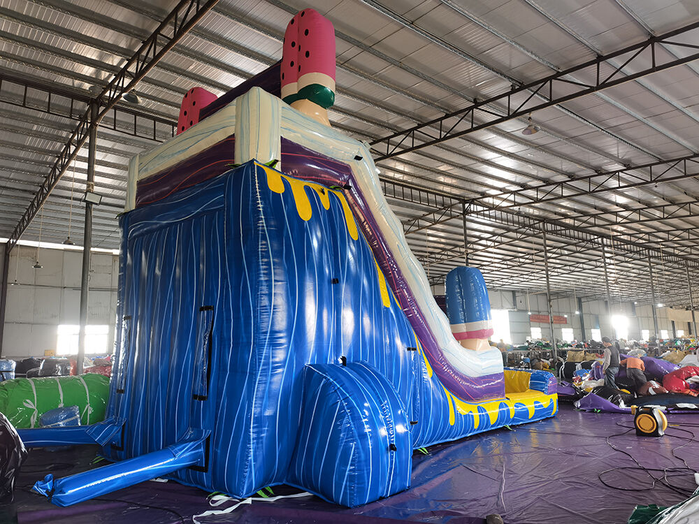 Colorful Ice Cream Themed Inflatable Water Slide Playground