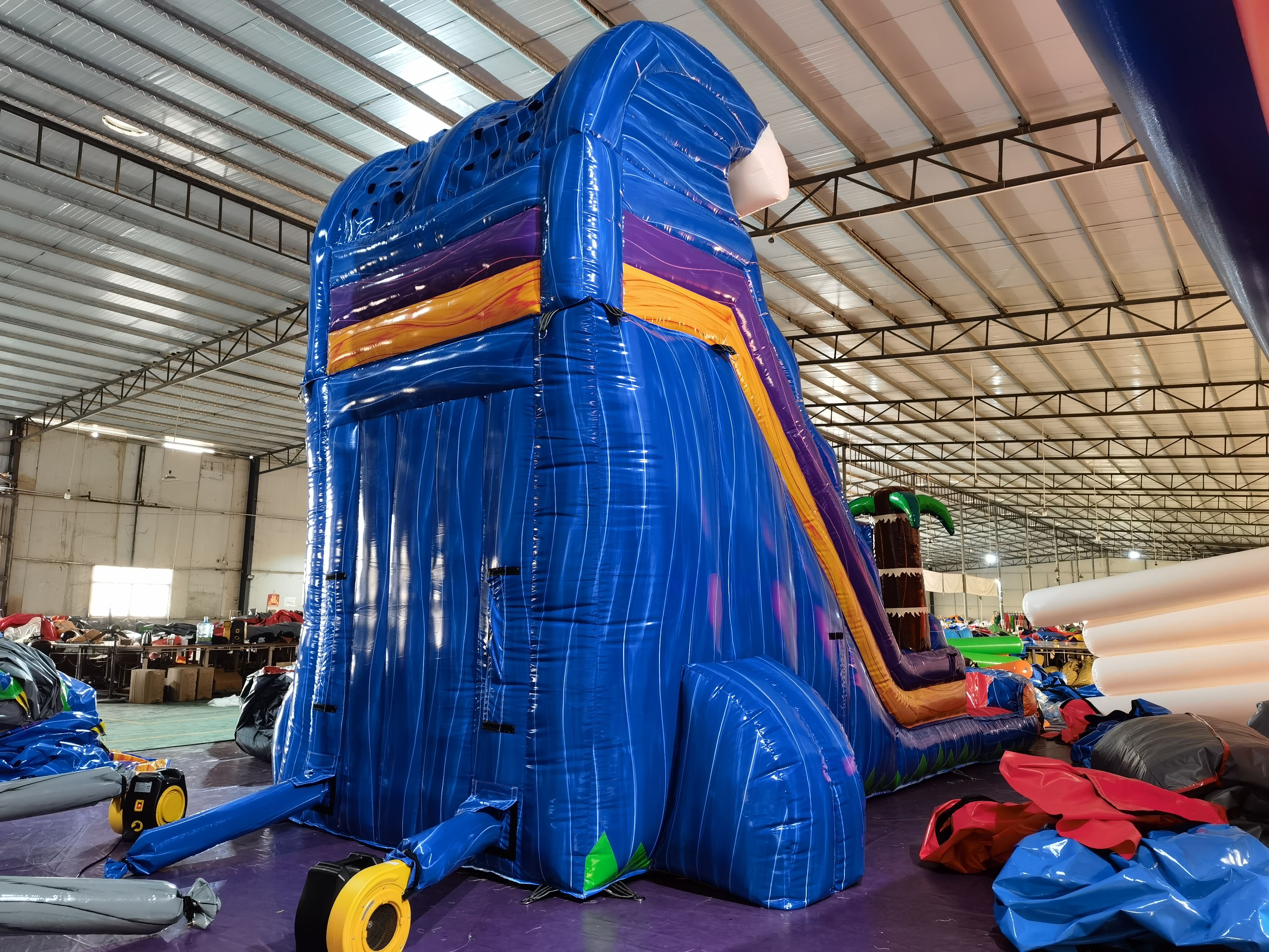 Commercial Heavy Duty WILD THING Inflatable Water Slide - Iridescent Blue Gray for Party Rental & Carnival