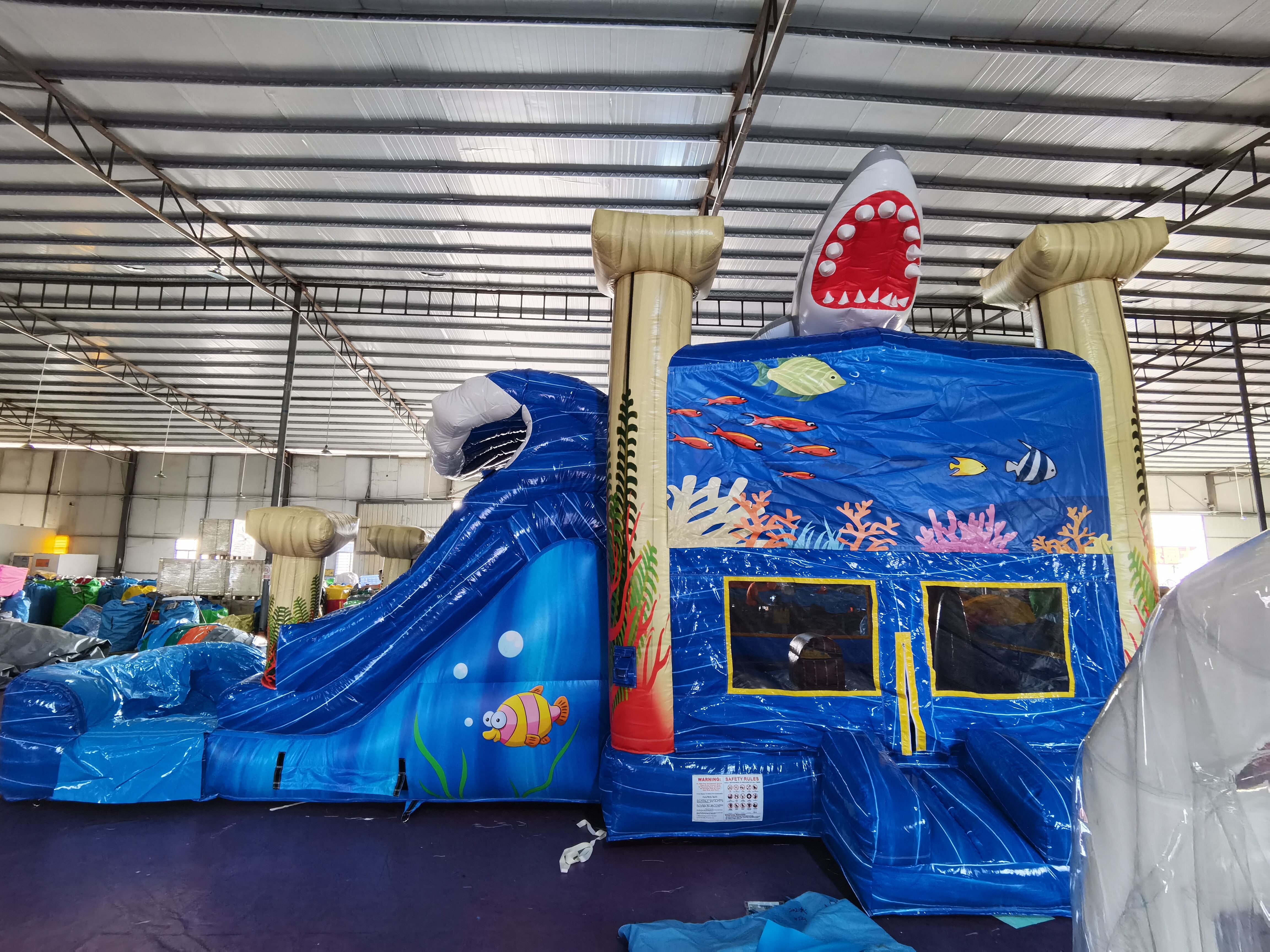 Commercial Shark Attack Underwater Inflatable Slide Combo for Party & Summer Rentals