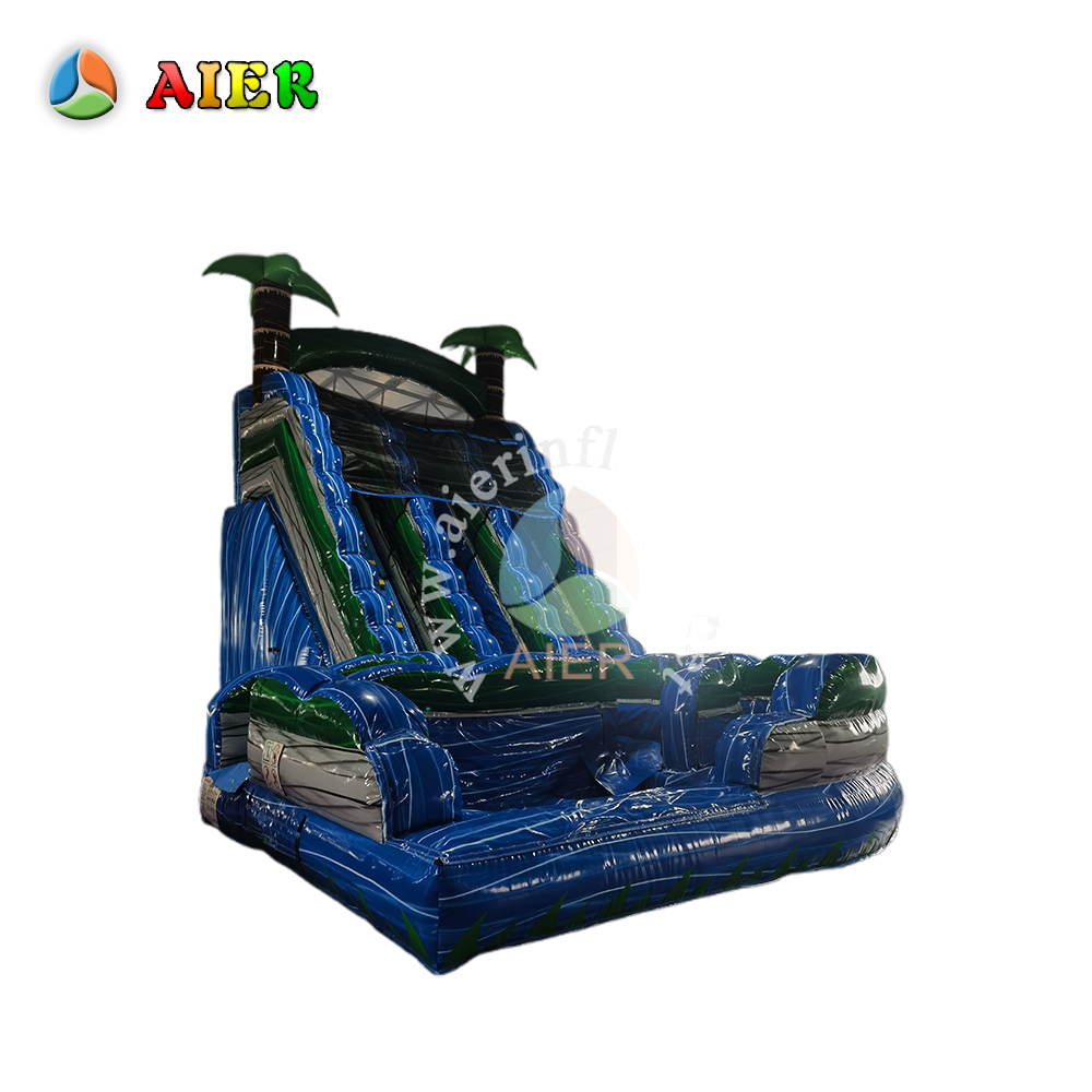 L505 Outdoor Blue Bend Design Inflatable Slide