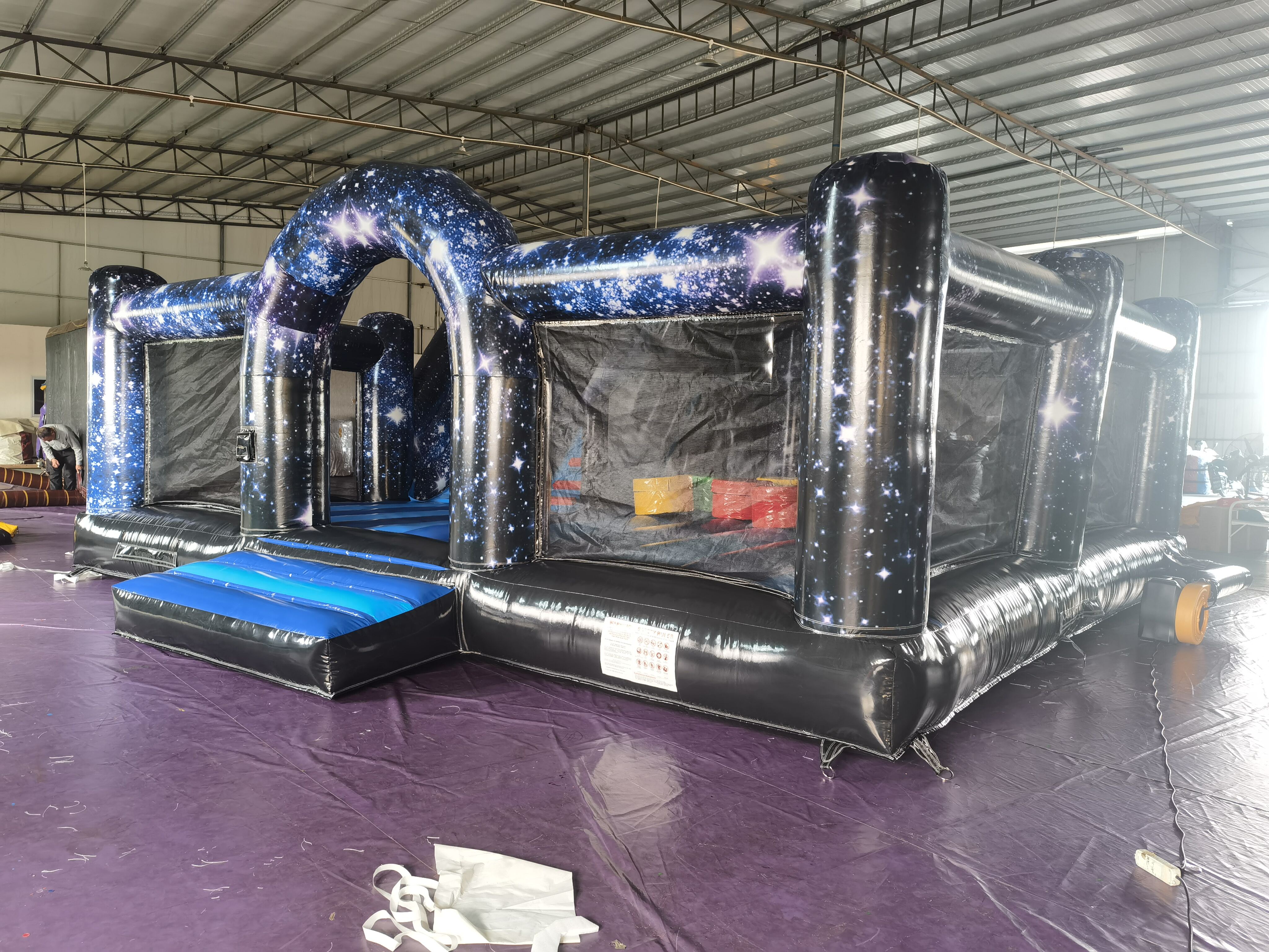Commercial Grade Starry Sky Inflatable Play Park Wholesale - Heavy Duty Cosmic Bounce House for Event Rentals