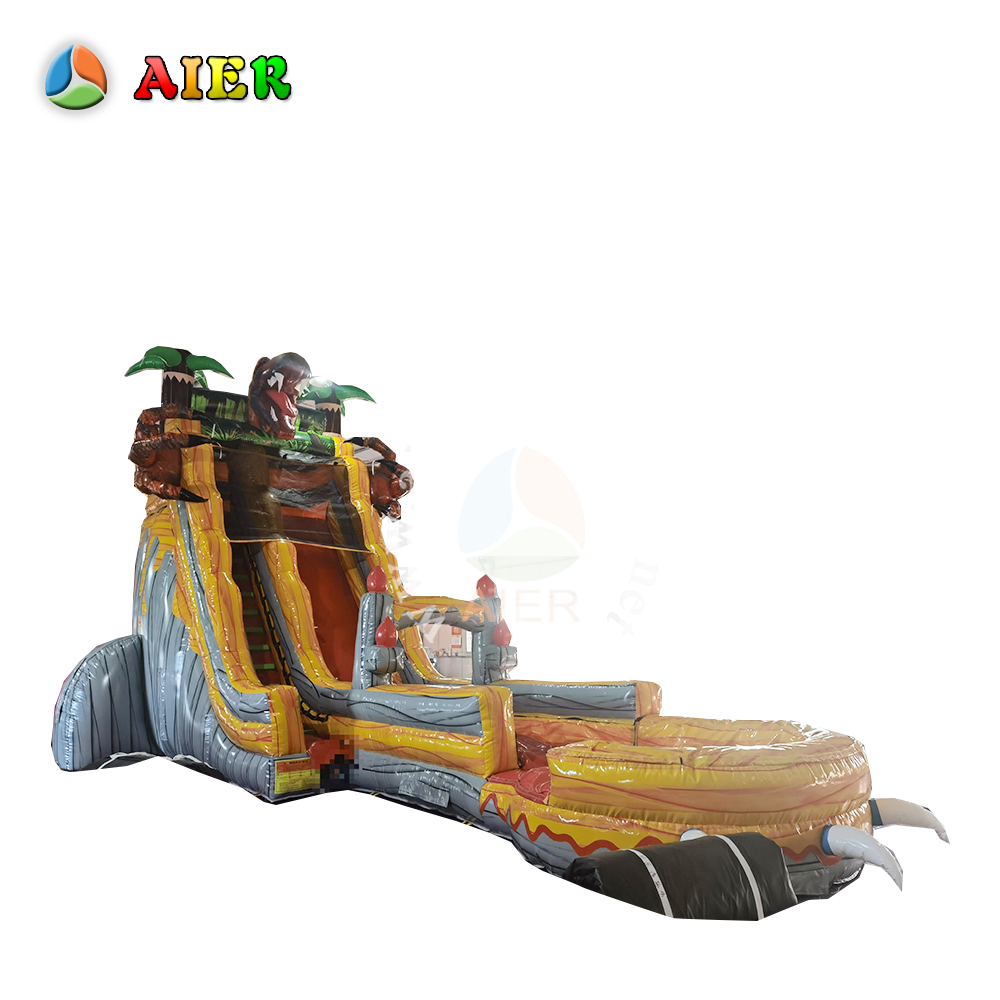 L490 Outdoor Commercial Jurassic Inflatable Water Slide For Amusement Event