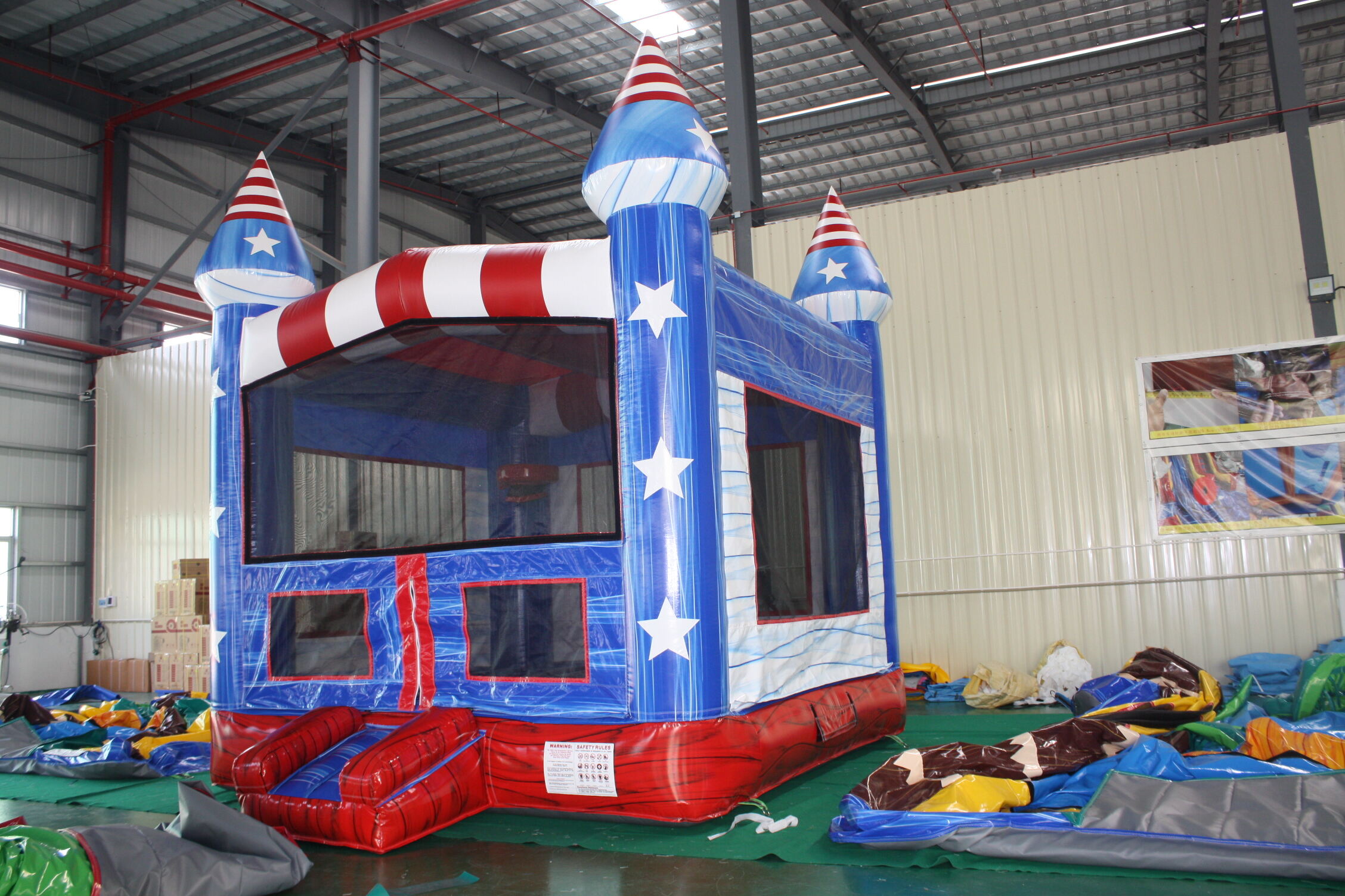 In-Stock Patriotic American-Themed Inflatable Bounce Bed - Backyard 4th of July Party & Kids’ Patriotic Celebration Toy