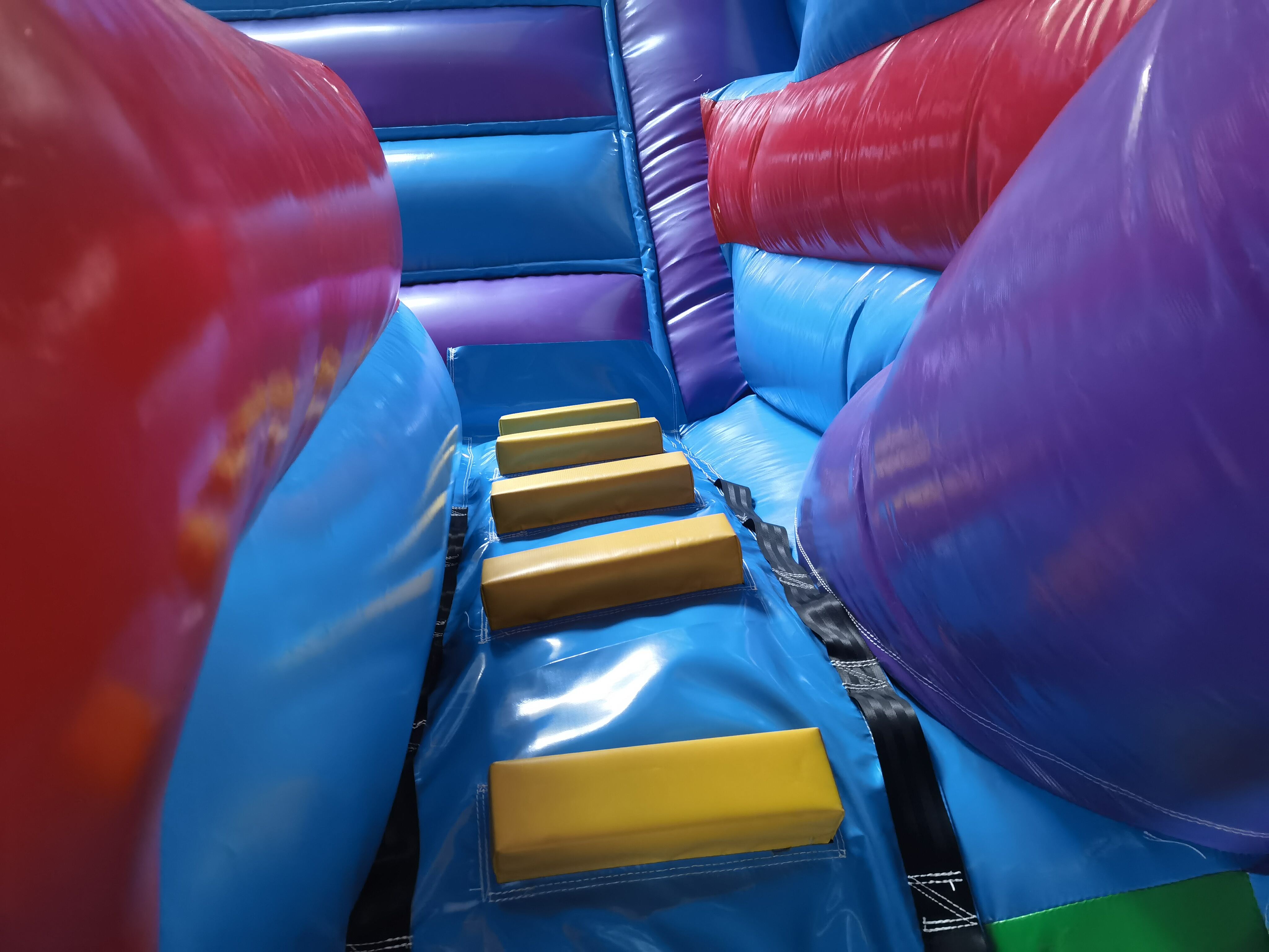 Colorful Dry-Wet Combo Inflatable Bounce House with Slide & Pool for Backyard Summer Play